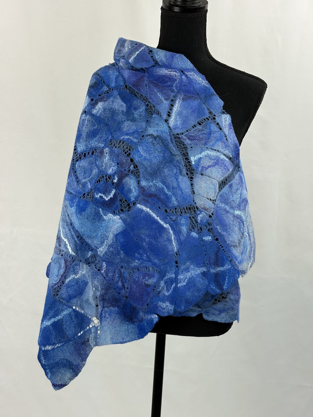 Hand Felted Merino Wool Silk Scarf Shawl