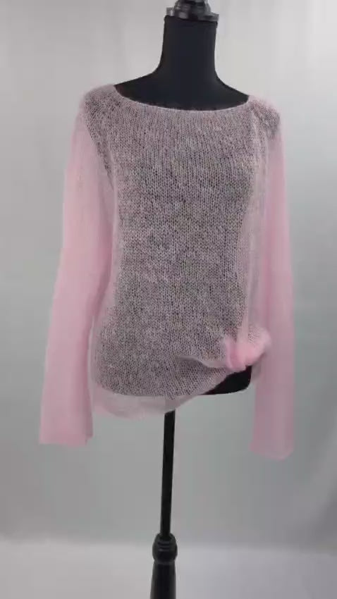 Blush Pink Handmade Knit Sweater - SILENT STUDIO