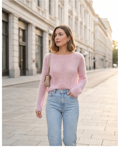Blush Pink Handmade Knit Sweater - SILENT STUDIO